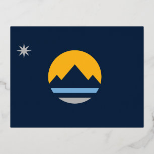 De nieuwe vlag van Reno, Nevada Folie Feestdagen Briefkaart