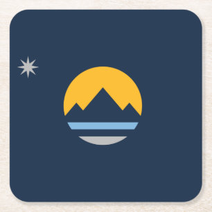 De nieuwe vlag van Reno, Nevada Vierkante Kartonnen Onderzetter