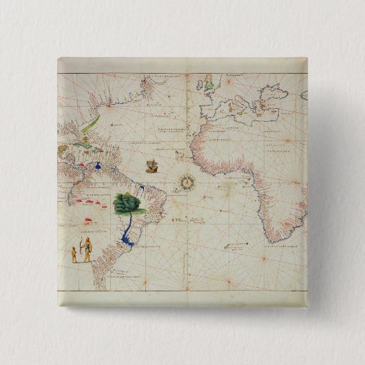 De nieuwe wereld vierkante button 5,1 cm (Voorkant)