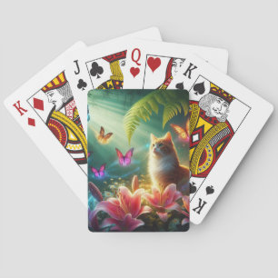 De Nieuwsgierige Kat & Haar Vlinders Pokerkaarten