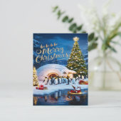 De nieuwsgierige pinguïns briefkaart (Staand voorkant)