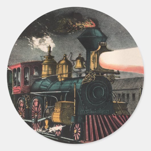 De Night Express-Stickers Ronde Sticker (Voorkant)