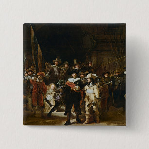 De Nightwatch Vierkante Button 5,1 Cm