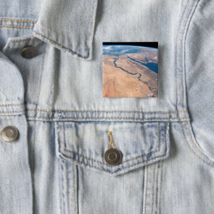 De Nijl, het Rode Zee en het Mediterrane Zee. Vierkante Button 5,1 Cm