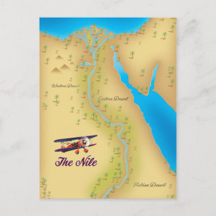 De Nijl vintage stijl oude kaart poster
