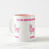 De No Birthday Drama Llama Two-Tone Coffee Mok (Voorkant links)