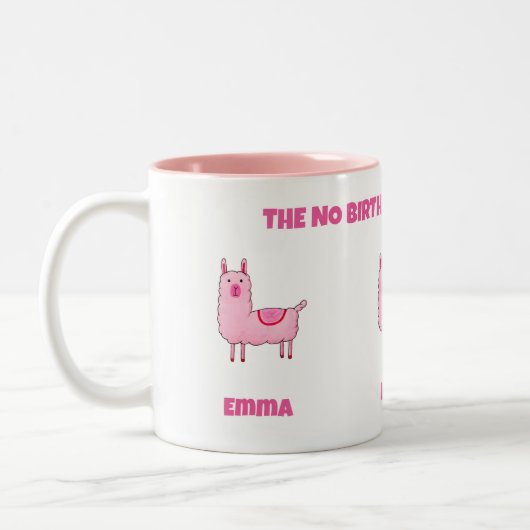 De No Birthday Drama Llama Two-Tone Coffee Mok (Links)