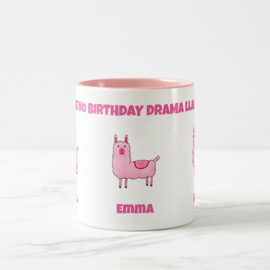 De No Birthday Drama Llama Two-Tone Coffee Mok (Center)