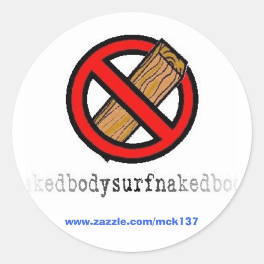 De No Board sticker van BSN Bodysurfing Apparel (Voorkant)
