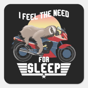 De noodzaak van slaapstand   Funny Sloth Vierkante Sticker
