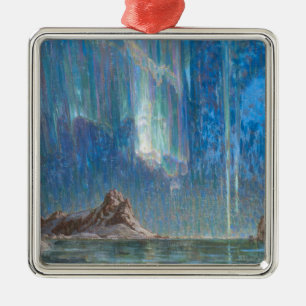 De noordelijke lichten uit Noord-Noorwegen (Aurora Metalen Ornament
