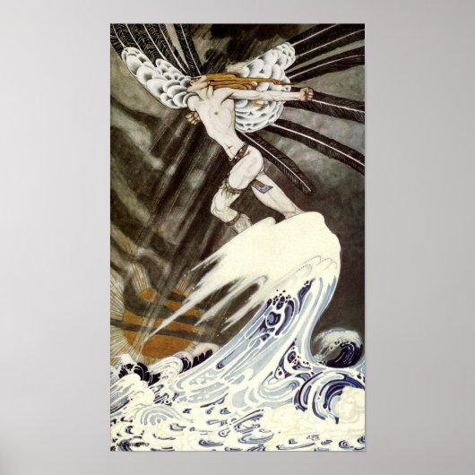 De noordwind die zich over het Zee bemoeien Poster (Voorkant)