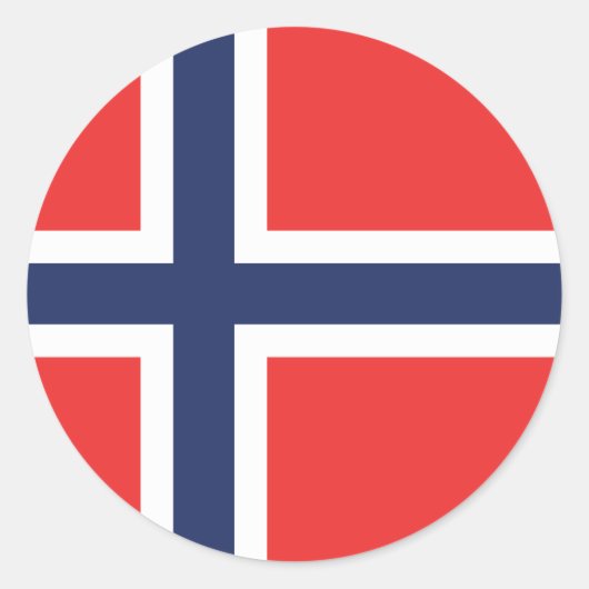 De Noorse vlag Classic ronde Sticker (Voorkant)