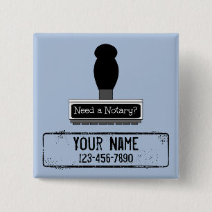 De Notarische Stempel van de Rubber vereist Gepers Vierkante Button 5,1 Cm