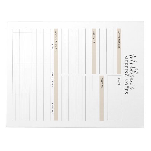 De Nota's van de vergadering de Blocnote van de Pl (Voorkant)