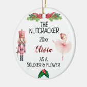 De Notenkraker & Ballerina met aangepaste naam & t Keramisch Ornament (Links)