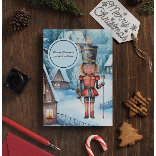 De Notenkraker "vervang het gezicht" Kerstmis Briefkaart