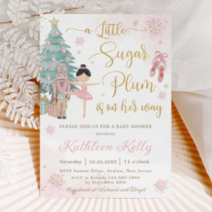 De notenkraker Winter Wonderland Girl Baby shower Kaart