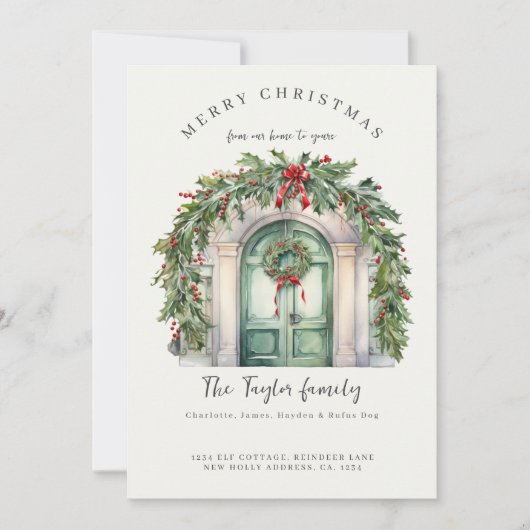 De notre maison à votre carte de vacances de Noël (Devant)