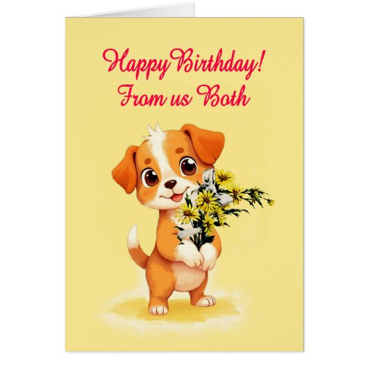 De nous à la fois chiot et fleurs d'anniversaire (Devant)
