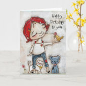 De nous tous - Carte d'anniversaire (Fleur jaune)