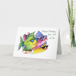 De nous tous, Carte d'anniversaire avec poisson