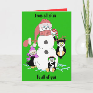 De nous tous Carte de voeux Snowman