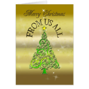 De nous tous, une carte de Noël à effet or