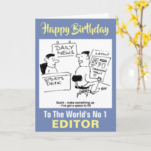 De nummer 1 redacteur van The Word - Gefeliciteerd Kaart (Gele Bloem)