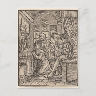 DE NUN, VANAF DE DANK VAN DE DOOD (HANS HOLBEIN) BRIEFKAART