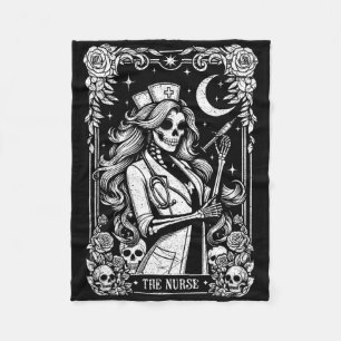 De Nurse Skeleton Tarot Kaart Funny Nursing Nurse Fleece Deken