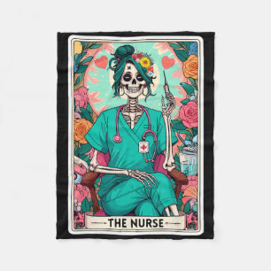De Nurse Tarot Kaart Funny Skeleton Nurse Witchy M Fleece Deken