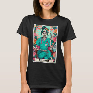 De Nurse Tarot Kaart Funny Skeleton Nurse Witchy M T-shirt