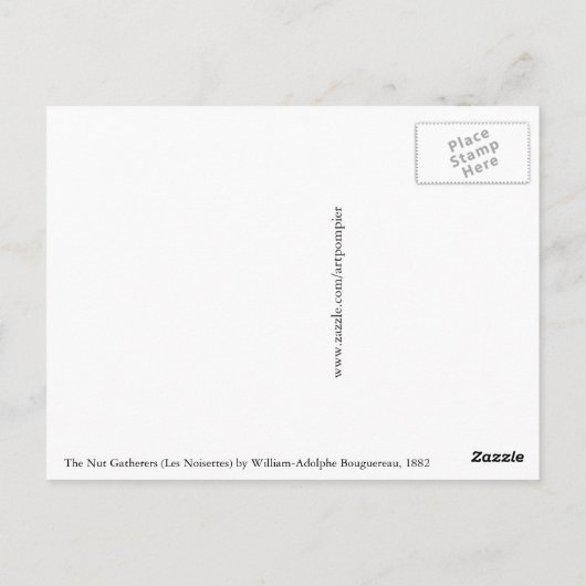 De Nut Gatherers van W.A. Bouguereau Briefkaart (Achterkant)