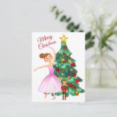 De Nutcracker Clara en de Nutcracker Kerstmis Feestdagenkaart (Staand voorkant)