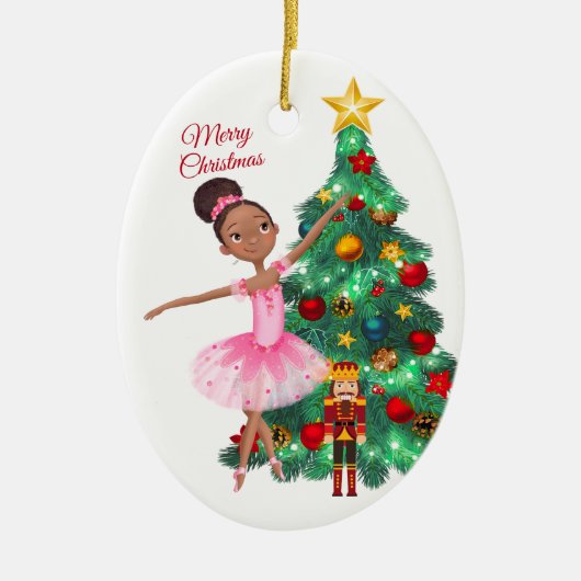 De Nutcracker Clara en de Nutcracker Kerstmis Keramisch Ornament (Voorkant)