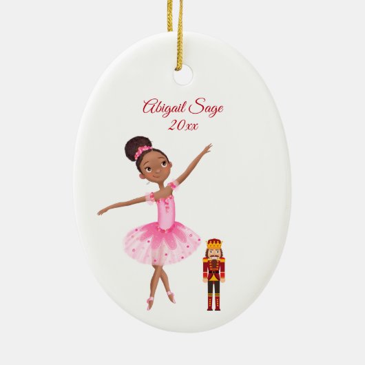 De Nutcracker Clara en de Nutcracker Kerstmis Keramisch Ornament (Achterkant)