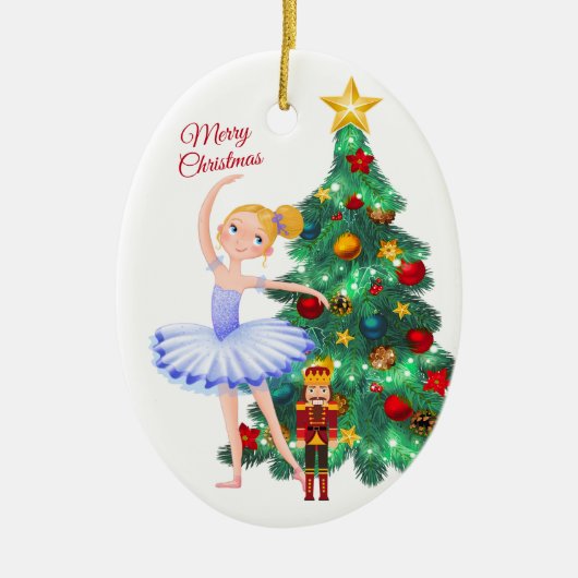 De Nutcracker Clara en de Nutcracker Kerstmis Keramisch Ornament (Voorkant)