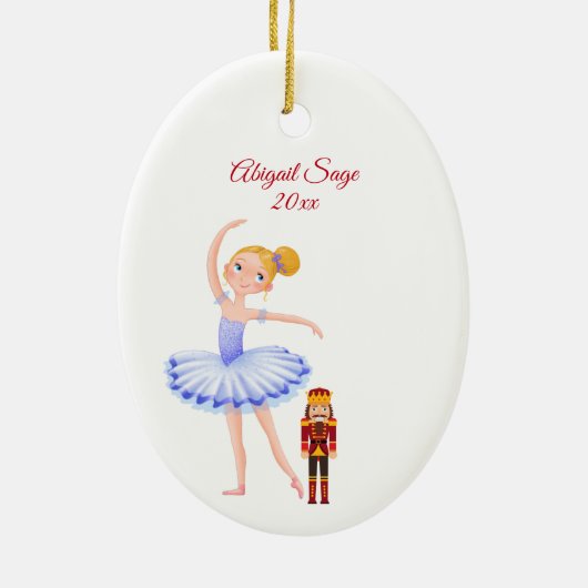 De Nutcracker Clara en de Nutcracker Kerstmis Keramisch Ornament (Achterkant)