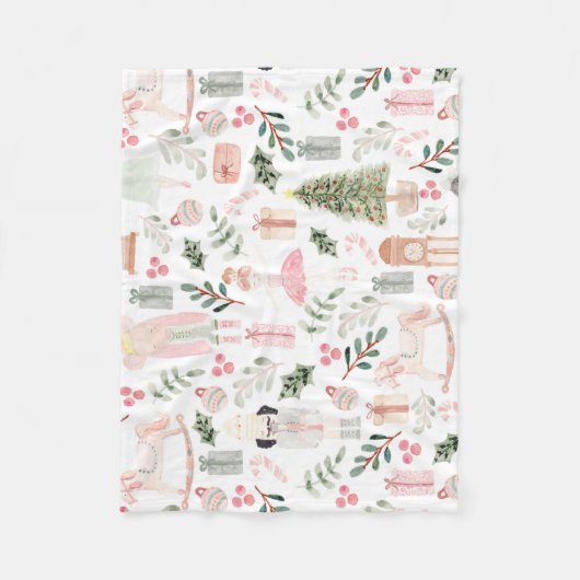 De Nutcracker Holiday Waterverf Fleece Deken (Voorkant)