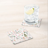 De Nutcracker Holiday Waterverf Vierkante Kartonnen Onderzetter (Insitu)