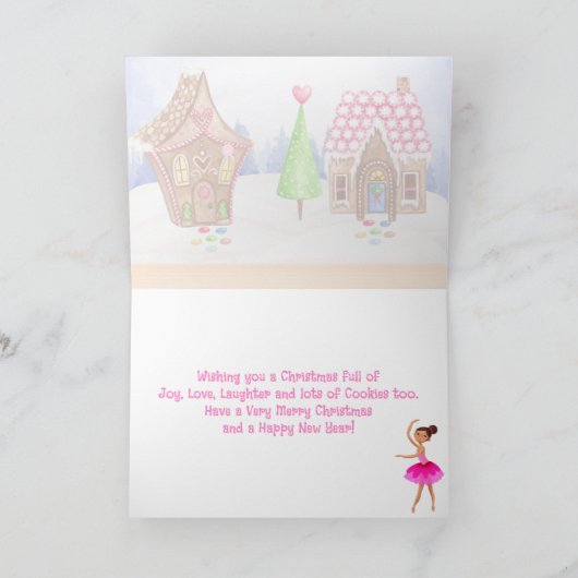 De Nutcracker Sugar Plum Fairy Ballet Kerstmis Feestdagen Kaart (Binnen)