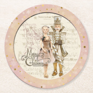 De Nutcracker Suite-Ballerina & Nutkraker Ronde Kartonnen Onderzetter
