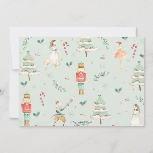 De Nutcracker Winter Onederland 1e verjaardag Kaart (Achterkant)