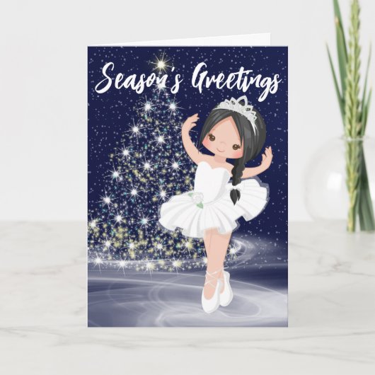 De Nutkraker Snow Queen Ballerina Kerstmis Feestdagen Kaart (Voorkant)