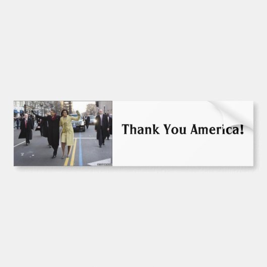 de obamas, bedankt Amerika! Bumpersticker (Voorkant)