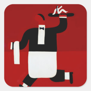 De ober 1998 vierkante sticker