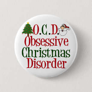 De Obsessie van Kerstmis Ronde Button 5,7 Cm