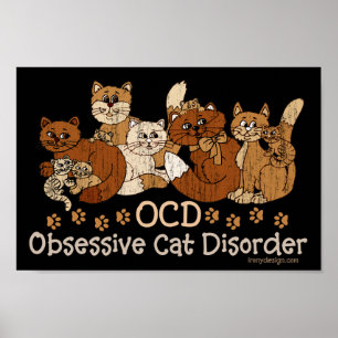 De Obsessieve Wanorde van de Kat OCD Poster