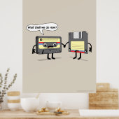 De Obsoletes (Retro Floppy Disk Cassettebandje) Poster (Keuken)